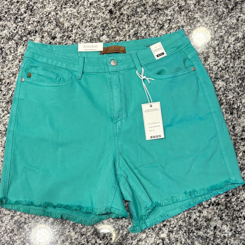 Judy Blue Turquoise Jean Shorts
